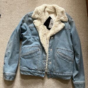 MOTHER Blue Jean Jacket with Cream Lining